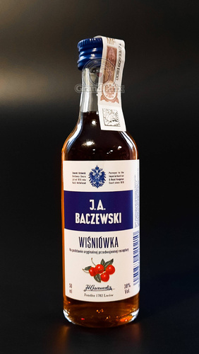 Mini WÓDKA BACZEWSKI WIŚNIÓWKA 38%  50ML