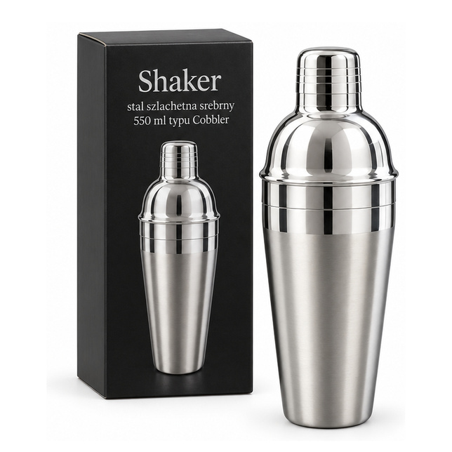 Shaker stal szlachetna srebrny 550 ml typu Cobbler