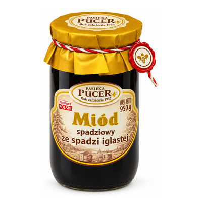 MIÓD PUCER SPADZIOWY ZE SPADZI IGLASTEJ 950g