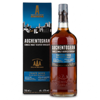 WHISKY AUCHENTOSHAN THREE WOOD  43%  0,7L