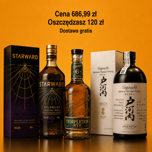 Zestaw Whisky Premium – Starward, Togouchi i Templeton Rye