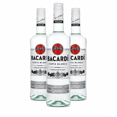 Rum BACARDI CARTA BLANCA 37,5% 0,7l 3 butelki