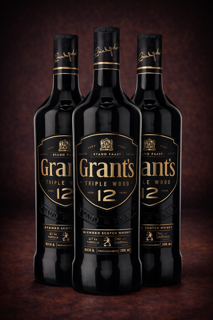 Whisky GRANTS 12YO TRIPLE WOOD 40% 0,7l 3 butelki