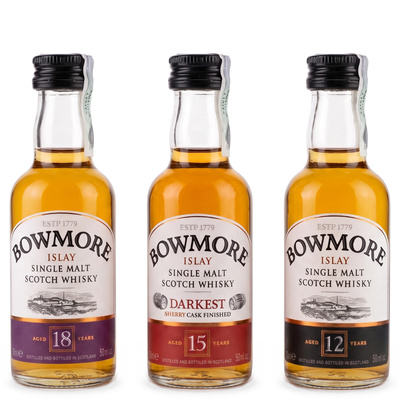 BOWMORE DISTILLERS COLLECTION - 12YO/15YO/18YO (3*50ML) 42% 0,15L