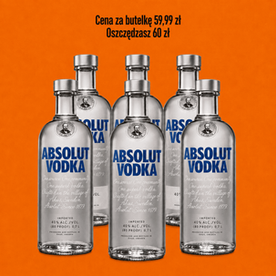Wódka ABSOLUT Blue 40% 0,7l  6 butelek