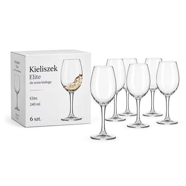 Kieliszek Elite do wina białego Elite 240 ml 6 szt