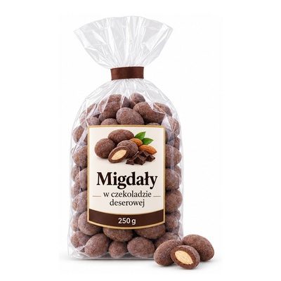 Migdały w czekoladzie deserowej 250g