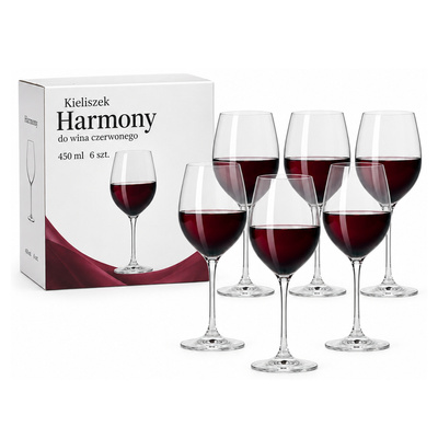 Kieliszek Harmony do wina czerwonego 450 ml 6 szt