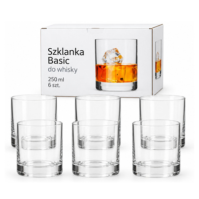 Szklanka Basic do whisky 250 ml 6 szt
