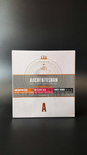 Mini WHISKY AUCHENTOSHAN COLLECTION  - AMERICAN OAK/12Y/THREE WOOD (3*0,2L)  41%  0,6L