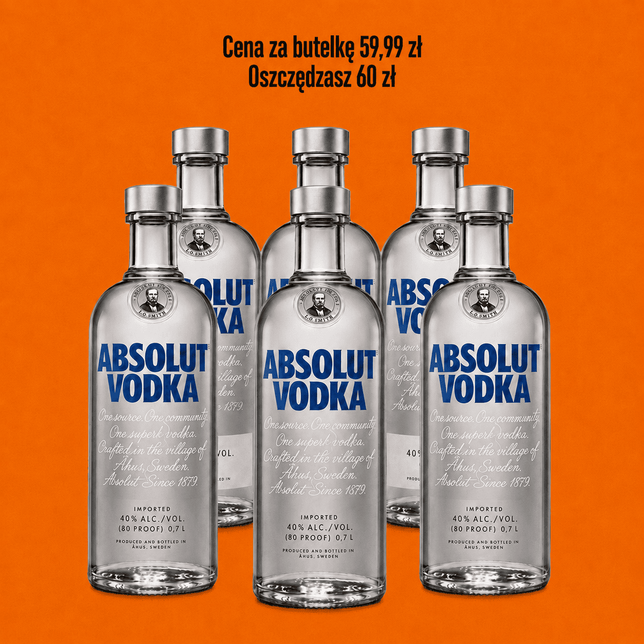 Wódka ABSOLUT Blue 40% 0,7l 6 butelek
