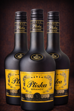 Brandy PLISKA 0,5L 36% 3 butelki