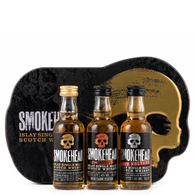 SMOKEHEAD TRIPACK - PEATED/HIGH VOLTAGE/RUM REBEL (3*50ML) 49% 0,15L