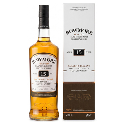 WHISKY BOWMORE 15Y GOLDEN & ELEGANT 43% 1L