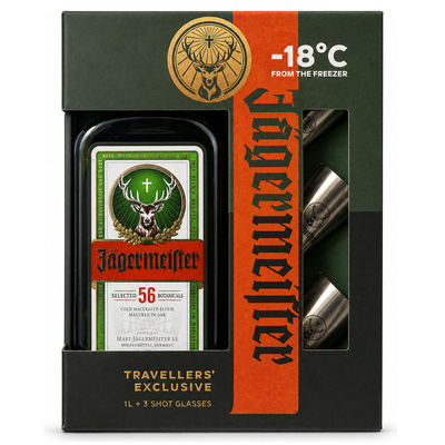LIKIER JAGERMEISTER + KIELISZKI 35% 1L