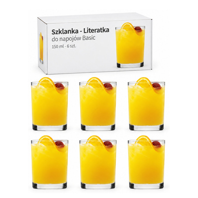Szklanka - Literatka do napojów Basic 150 ml - 6 szt