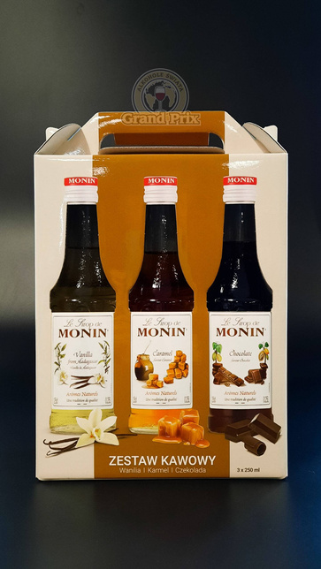 Syrop Monin do kawy - zestaw syropów do kawy 3x250ml