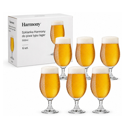 Szklanka Harmony do piwa typu lager 500ml 6 szt