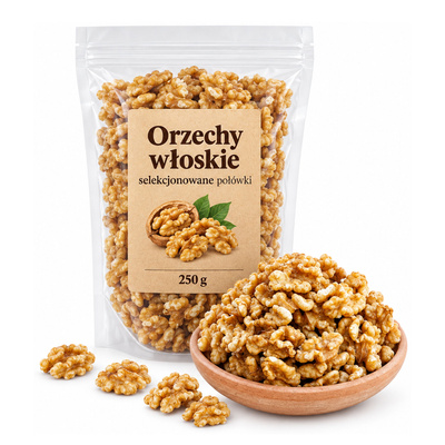 Orzechy włoskie selekcjonowane połówki 250g