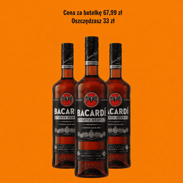 Rum BACARDI CARTA NEGRA 40% 0,7l 3 butelki