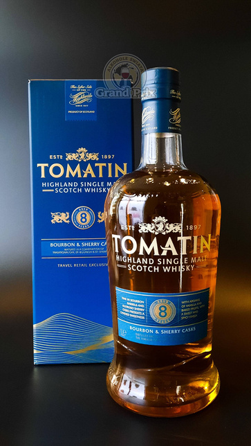 TOMATIN 8YO BOURBON &amp; SHERRY CASK 40%  1L