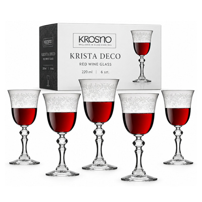 Kieliszek Krista Deco 220 ml 6 szt do wina czerwonego