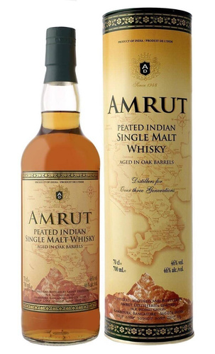 AMRUT PEATED SINGLE MALT 46%  0,7L
