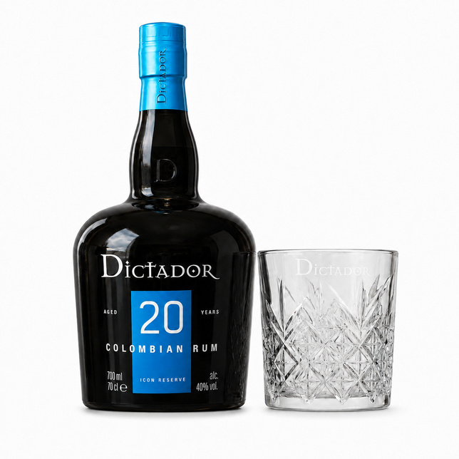 RUM Dictador 20 Y.O.+GLASS 40% 0.7L