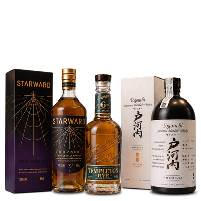 Zestaw Whisky Premium – Starward, Togouchi i Templeton Rye