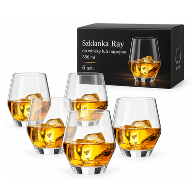 Szklanka Ray do whisky lub napojów 380 ml 6 szt