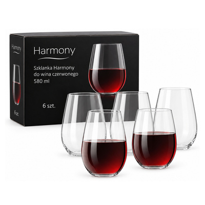 Szklanka Harmony do wina czerwonego 580 ml 6 szt
