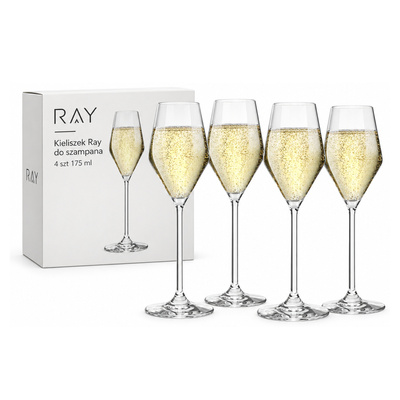 Kieliszek Ray do szampana 4 szt 175 ml