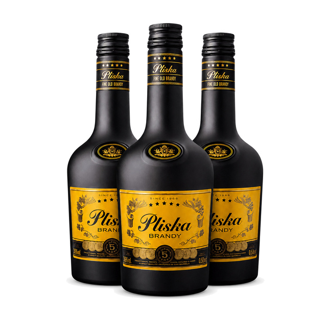 Brandy PLISKA 0,5L 36% 3 butelki