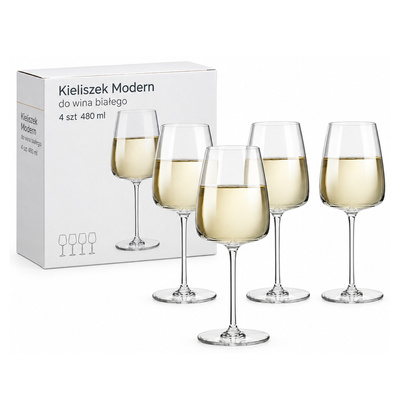 Kieliszek Modern do wina białego 4 szt 480 ml