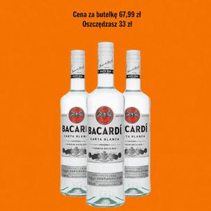 Rum BACARDI CARTA BLANCA 37,5% 0,7l 3 butelki