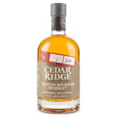CEDAR RIDGE PEATED BOURBON  43%  0,7L