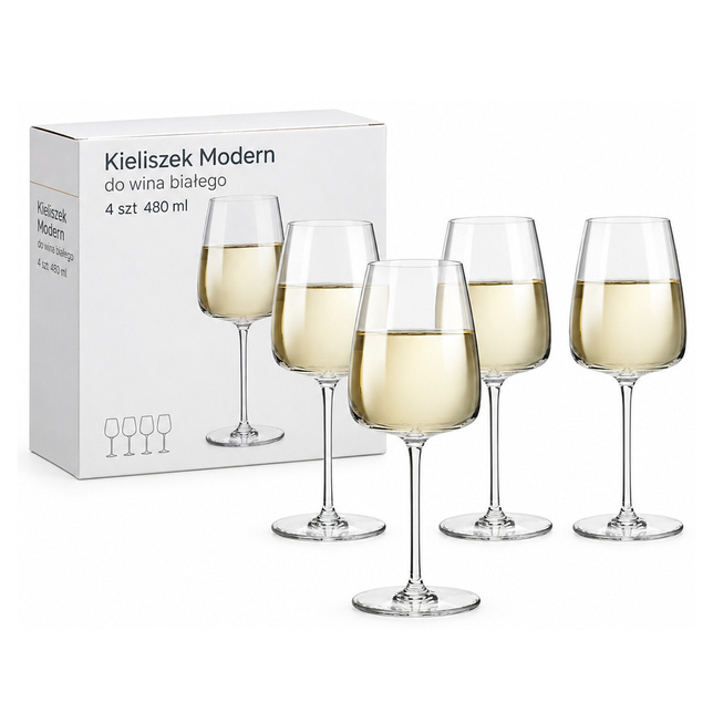 Kieliszek Modern do wina białego 4 szt 480 ml