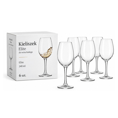 Kieliszek Elite do wina białego Elite 240 ml 6 szt