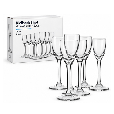 Kieliszek Shot do wódki na nóżce 25 ml 6 szt