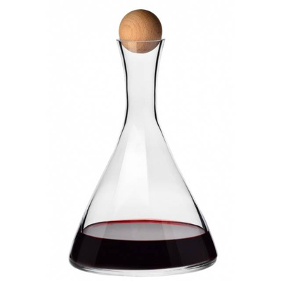 Karafka dekanter z drewnianym korkiem Wine Connoisseur 1000 ml