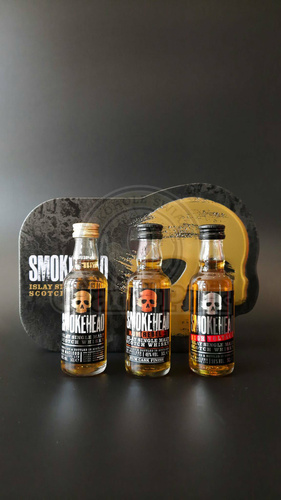 SMOKEHEAD TRIPACK - PEATED/HIGH VOLTAGE/RUM REBEL (3*50ML) 49% 0,15L