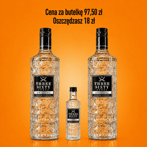 Wódka Three Sixty Original 37,5% 2 x 0,7 l + miniaturka