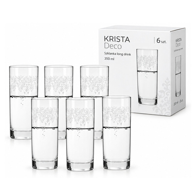 Szklanka long drink Krista Deco 350 ml 6 szt
