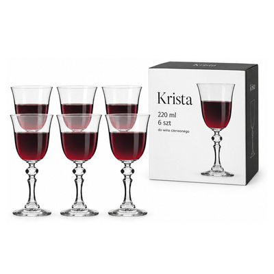 Kieliszek Krista 220 ml 6 szt do wina czerwonego