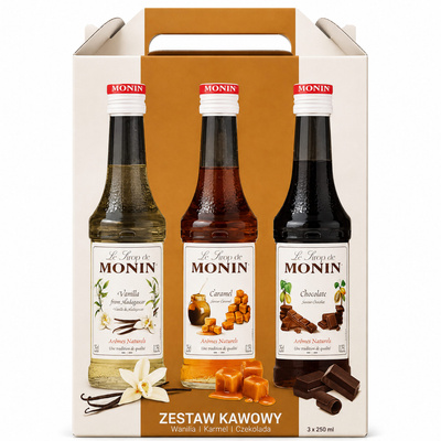 Syrop Monin do kawy - zestaw syropów do kawy 3x250ml