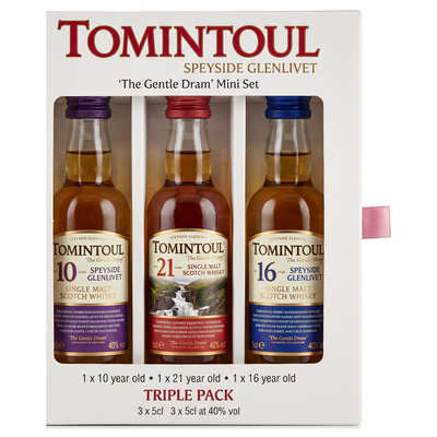 Mini WHISKY TOMINTOUL  MINI SET - 10YO/16YO/21YO  (3*50ML)  40%  0,15L