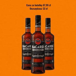 Rum BACARDI CARTA NEGRA 40% 0,7l 3 butelki
