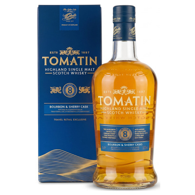 TOMATIN 8YO BOURBON &amp; SHERRY CASK 40%  1L