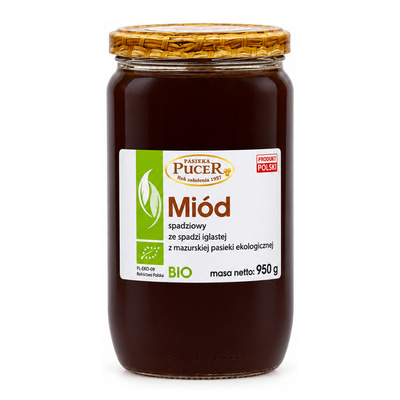 MIÓD PUCER SPADZIOWY ZE SPADZI IGLASTEJ EKO 950g