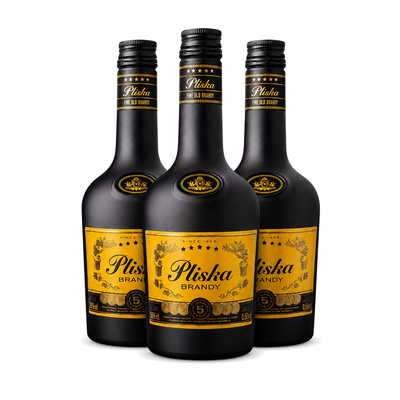 Brandy PLISKA 0,5L 36% 3 butelki